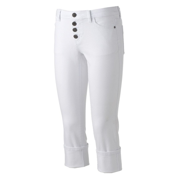 Simply Vera Wang Mid Rise Button Fly Capri Jeans - Picture 1 of 13